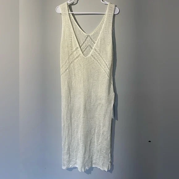 NWT! Cupshe White Crochet V-Neck Beach Cover-Up Dress - Picture 7 of 7